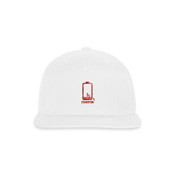 1% Exhaustion Battery Art - Snapback Baseball Cap - white - Front