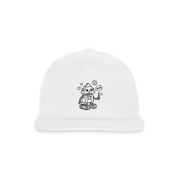 Robot Beep Kids Birthday Tech Nerd STEM - Snapback Baseball Cap - white - Front
