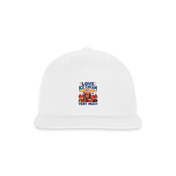 Love Ice Cream Cityscape - Snapback Baseball Cap - white - Front