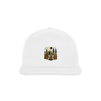 Moonlit Cryptid Campfire - Snapback Baseball Cap - white - Front