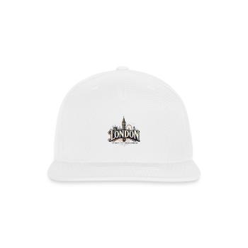 Minimalist London Typography | Retro Travel - Snapback Baseball Cap - white - Front