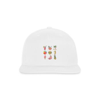 Retro Summer Beach Tropical Vacation T-Shirt - Snapback Baseball Cap - white - Front