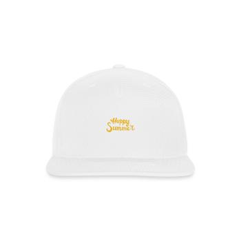 Happy Summer Handlettered Script - Snapback Baseball Cap - white - Front