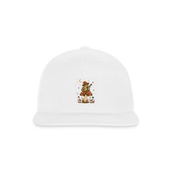 Moonlit Frog Banjo on Mushroom - Snapback Baseball Cap - white - Front