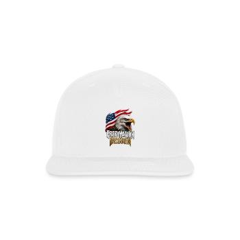 Patriotic Eagle with Flag Crest - Snapback Baseball Cap - white - Front