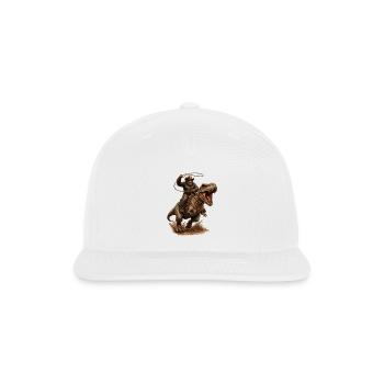 bigfoot Cowboy on T Rex - Snapback Baseball Cap - white - Front