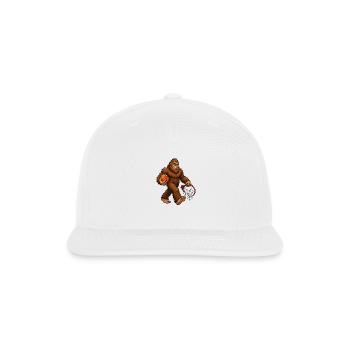 Basketball Bigfoot Sasquatch Funny Bigfoot - Snapback Baseball Cap - white - Front