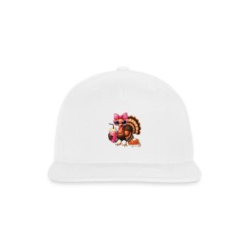 Chic Purple Bow Turkey Iced Coffee - Snapback Baseball Cap - white - Front