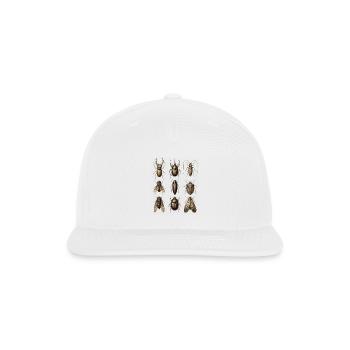 Beetle Ensemble: Vintage Insect Study - Snapback Baseball Cap - white - Front