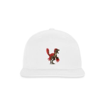 Feathered Velociraptor Dinosaur  - Snapback Baseball Cap - white - Front