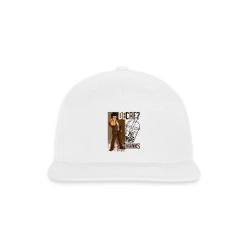Decaf? No Thanks Funny Coffee Lover Monkey T-Shirt - Snapback Baseball Cap - white - Front