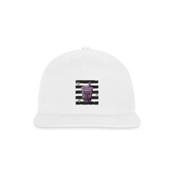 Spooky Boba Patch Kawaii Halloween Gift - Snapback Baseball Cap - white - Front