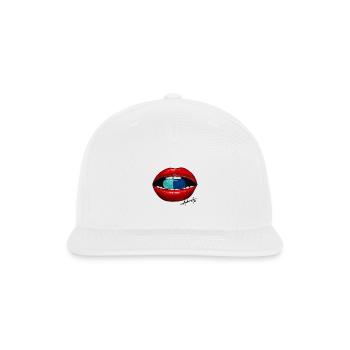 Lips with Pill - Snapback Baseball Cap - white - Front