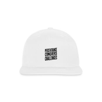 Perseverance Conquers All Challenges - Snapback Baseball Cap - white - Front