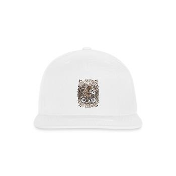 No Coffee Not Amused Moose Bicycle Humor - Snapback Baseball Cap - white - Front