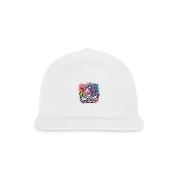  Unicorns Rock My World Rainbow Graffiti - Snapback Baseball Cap - white - Front