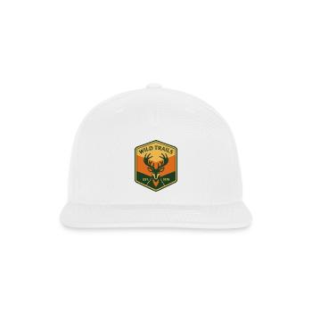 Wild Trails Deer Crest Patch - Snapback Baseball Cap - white - Front