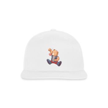 Bear with Heart Lantern Punk Style - Snapback Baseball Cap - white - Front