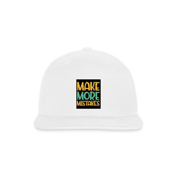 Make More Mistakes - Snapback Baseball Cap - white - Front