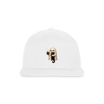 Meh Ghost and Cat Mug - Snapback Baseball Cap - white - Front