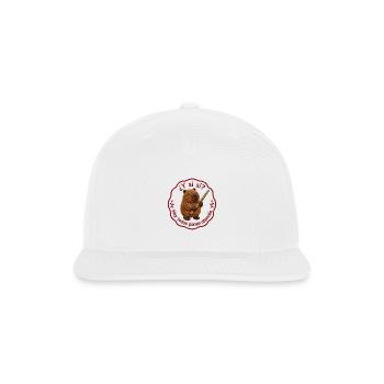 Bear with Drumstick Motto - Snapback Baseball Cap - white - Front