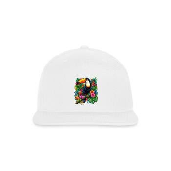 Vibrant_Toucan_in_Jungle - Snapback Baseball Cap - white - Front