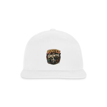 Rooted in Growth Vintage Badge - Snapback Baseball Cap - white - Front