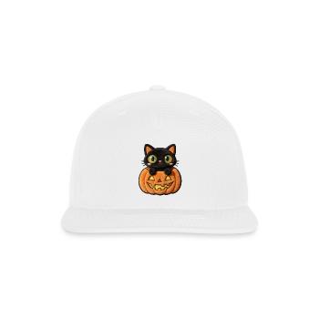 Kawaii Halloween Cat Gift for Spooky Season - Snapback Baseball Cap - white - Front