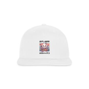 Cute Kawaii Octopus Sushi Japanese Food Art - Snapback Baseball Cap - white - Front