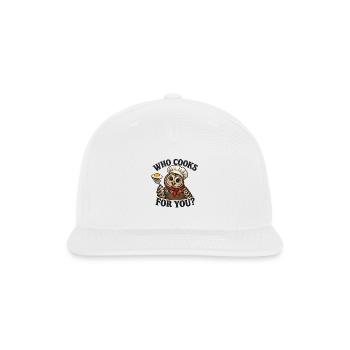 Who Cooks for You Owl Chef Funny Cooking Kitchen  - Snapback Baseball Cap - white - Front