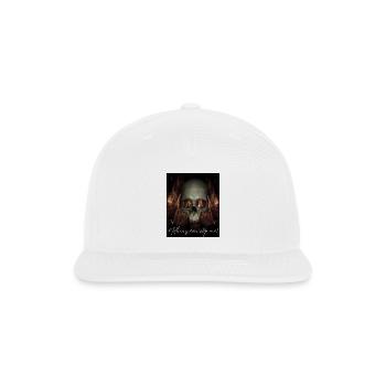 Fiery Skull with Flames - Snapback Baseball Cap - white - Front