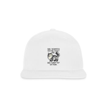 Fluffy Gray Cat Portrait Charm - Snapback Baseball Cap - white - Front