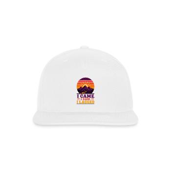 Lagged Mountain Sunset Meme - Snapback Baseball Cap - white - Front