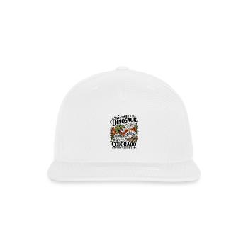 Town Welcome To Dinosaur Colorado Prehistoric - Snapback Baseball Cap - white - Front