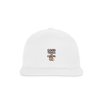 Good Things Are Coming Cute Mailman Snail - Snapback Baseball Cap - white - Front