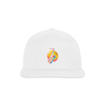Saxophone Synthwave - Snapback Baseball Cap - white - Front
