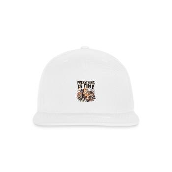 Everything Is Fine Cat Amid Chaos - Snapback Baseball Cap - white - Front