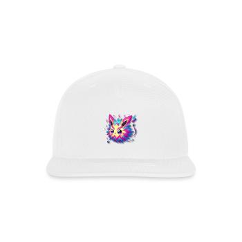 funny cute magnetic fox monster - Snapback Baseball Cap - white - Front