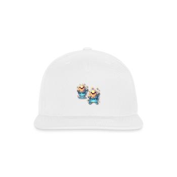 funny cute creatures dancing - Snapback Baseball Cap - white - Front