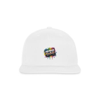 80s Retro Cassette Splash Classic Cassette Tape - Snapback Baseball Cap - white - Front