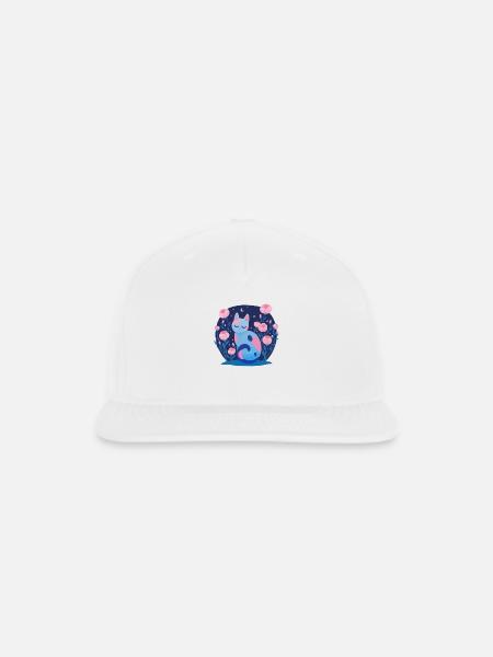 Peony cat - Snapback Baseball Cap - white