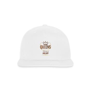 Queens are born in January - Snapback Baseball Cap - white - Front