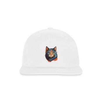 Cat face 2 - Snapback Baseball Cap - white - Front