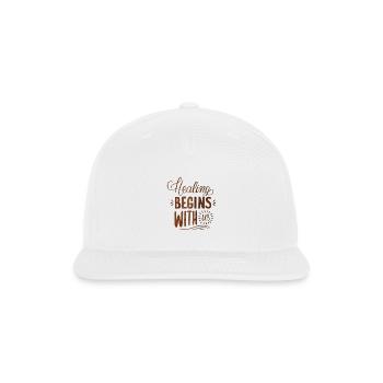healing begins with us - Snapback Baseball Cap - white - Front