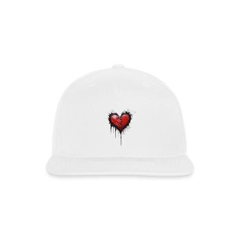 Broken paper heart - Snapback Baseball Cap - white - Front