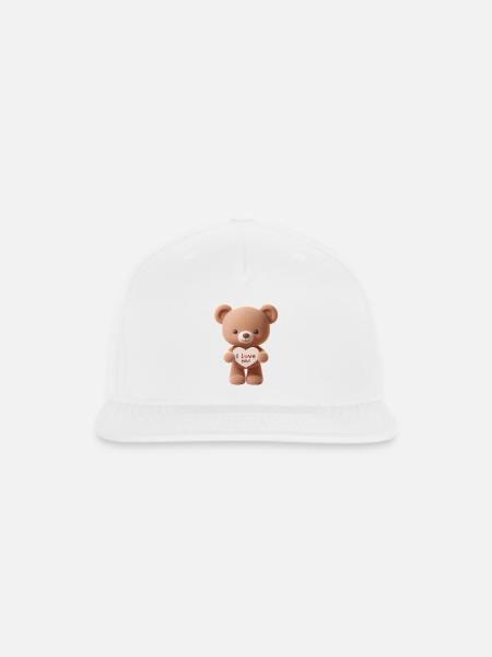 Friendly Teddy Bear - I Love You - Snapback Baseball Cap - white