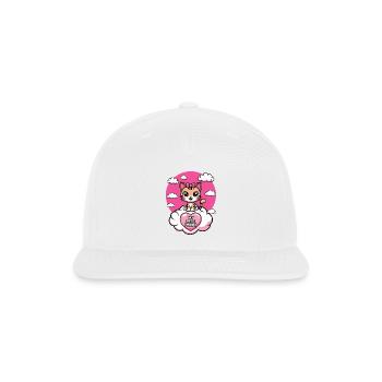 Tabby Cat My Best Friend Pink Sky Heart Clouds - Snapback Baseball Cap - white - Front