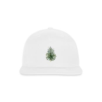 Beige Illustrated Christmas Greeting - Snapback Baseball Cap - white - Front