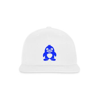 Penguin Mustache Sir Mr. Beard Cool Facial Hair - Snapback Baseball Cap - white - Front