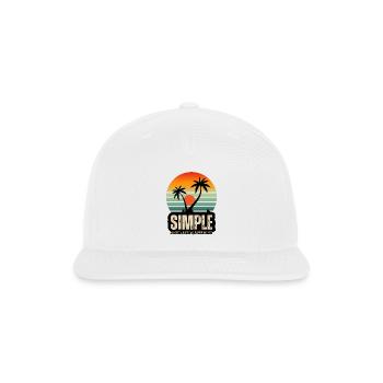 Serene Shores: Minimalist Beach Design - Snapback Baseball Cap - white - Front